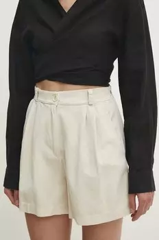 Хлопковые шорты Answear Lab, бежевый