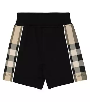 Хлопковые шорты baby graham Burberry Kids, черный