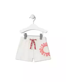 Хлопковые шорты-бермуды для мальчика с круглым логотипом Tous, цвет Crudo