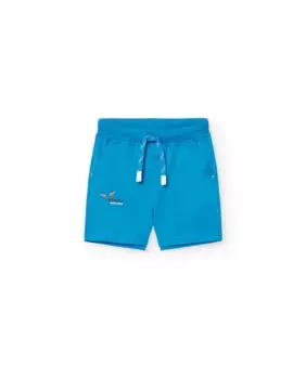 Хлопковые шорты-бермуды для мальчика с карманами Boboli, синий