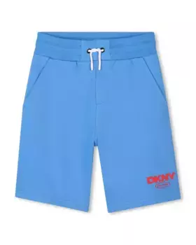 Хлопковые шорты-бермуды для мальчиков с логотипом на спине DKNY, пурпурный