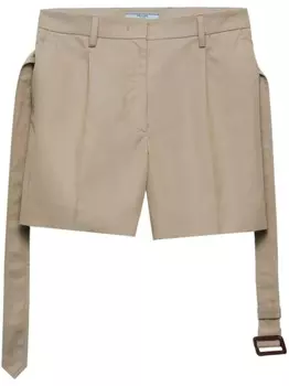 Хлопковые шорты-бермуды Prada, серый