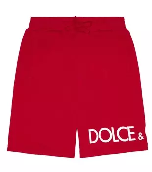 Хлопковые шорты-бермуды с логотипом Dolce&Gabbana, красный