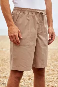 Хлопковые шорты без застежек Cotton Traders, бежевый
