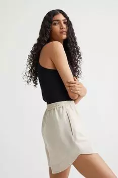 Хлопковые шорты без застежек H&M, светло-бежевый