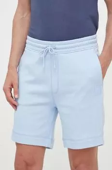 Хлопковые шорты BOSS BOSS ORANGE Boss, синий