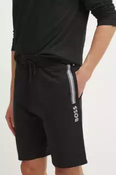 Хлопковые шорты BOSS, черный