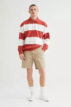 Хлопковые шорты чинос стандартного кроя, 2 шт. H&amp;M, бежевый/темно-синий