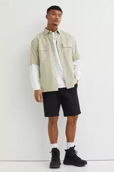 Хлопковые шорты чинос стандартного кроя H&amp;M, черный