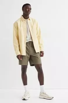Хлопковые шорты чинос стандартного кроя H&amp;M, хаки зеленый