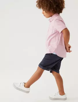 Хлопковые шорты-чиносы (2–8 лет) Marks & Spencer, темно-синий