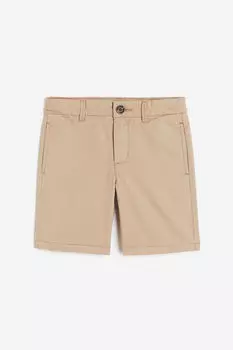Хлопковые шорты-чиносы H&M, бежевый