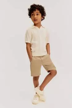 Хлопковые шорты-чиносы H&M, бежевый