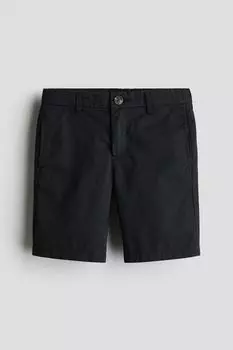 Хлопковые шорты-чиносы H&M, черный