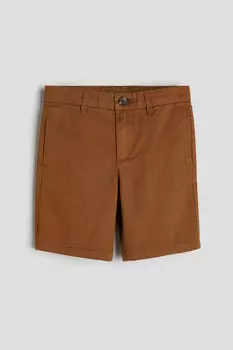 Хлопковые шорты-чиносы H&M, коричневый