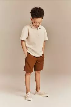 Хлопковые шорты-чиносы H&M, коричневый