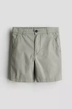 Хлопковые шорты-чиносы H&M, зеленый