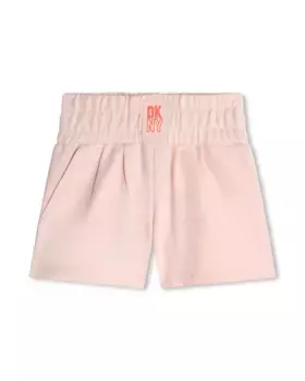 Хлопковые шорты для девочки на резинке на талии DKNY, розовый