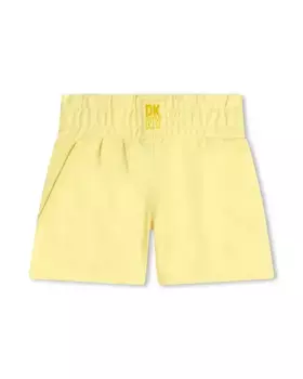 Хлопковые шорты для девочки на резинке на талии DKNY, желтый