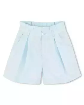 Хлопковые шорты для девочки с вышивкой на спине Kenzo Kids, голубой