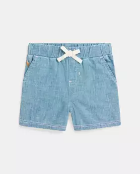 Хлопковые шорты для мальчика с эластичной талией Polo Ralph Lauren, синий