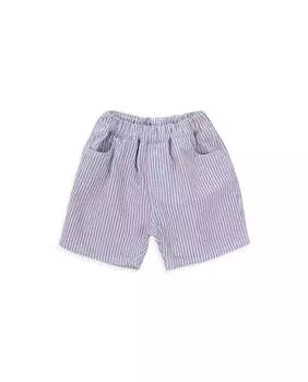 Хлопковые шорты для мальчика с полосатым принтом KNOT, синий