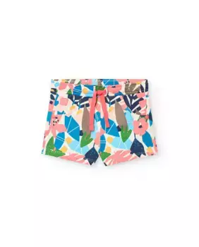 Хлопковые шорты для малышки с цветочным принтом Boboli, многоцветный