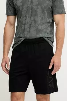 Хлопковые шорты Ea7 Emporio Armani, черный