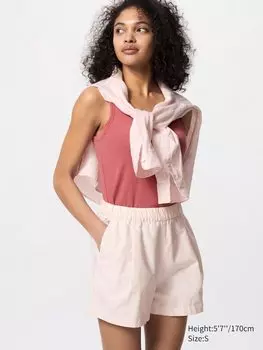 Хлопковые шорты easy (полоска) Uniqlo, розовый