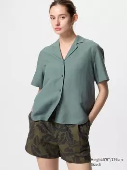 Хлопковые шорты easy (с принтом) Uniqlo, зеленый