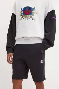 Хлопковые шорты Essential Adidas Originals, черный