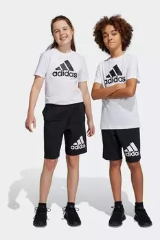 Хлопковые шорты Essentials с большим логотипом Adidas, черный