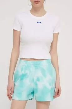 Хлопковые шорты Hugo, бирюзовый