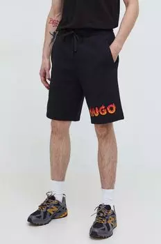 Хлопковые шорты Hugo, черный