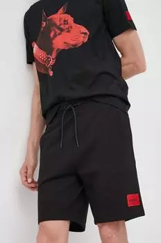 Хлопковые шорты Hugo, черный