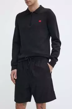 Хлопковые шорты Hugo, черный