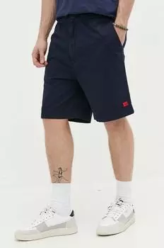 Хлопковые шорты HUGO Hugo, темно-синий