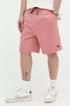 Хлопковые шорты Hugo, розовый