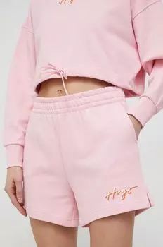 Хлопковые шорты Hugo, розовый