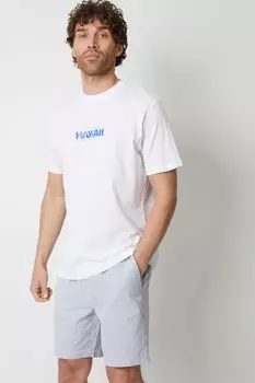 Хлопковые шорты из жатого хлопка с эластичной резинкой на талии Threadbare, синий