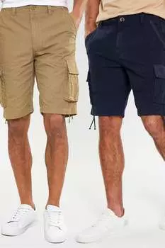 Хлопковые шорты карго 2 пары Threadbare, синий