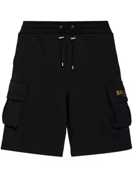 Хлопковые шорты-карго Balmain, черный