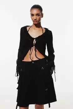 Хлопковые шорты карго H&M, черный