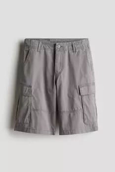 Хлопковые шорты карго H&M, серый
