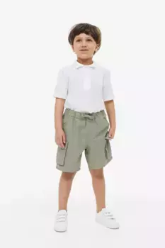 Хлопковые шорты карго H&M, зеленый