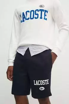 Хлопковые шорты Lacoste, черный