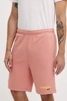 Хлопковые шорты Lacoste, розовый