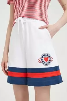 Хлопковые шорты Love Moschino, белый