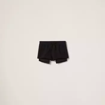 Хлопковые шорты Miu Miu, черный
