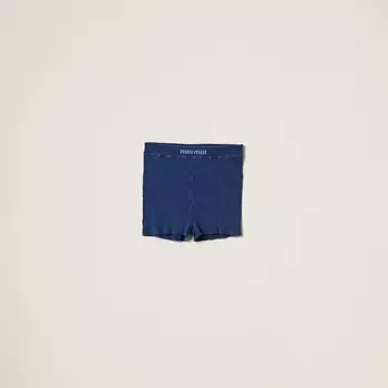 Хлопковые шорты Miu Miu, синий